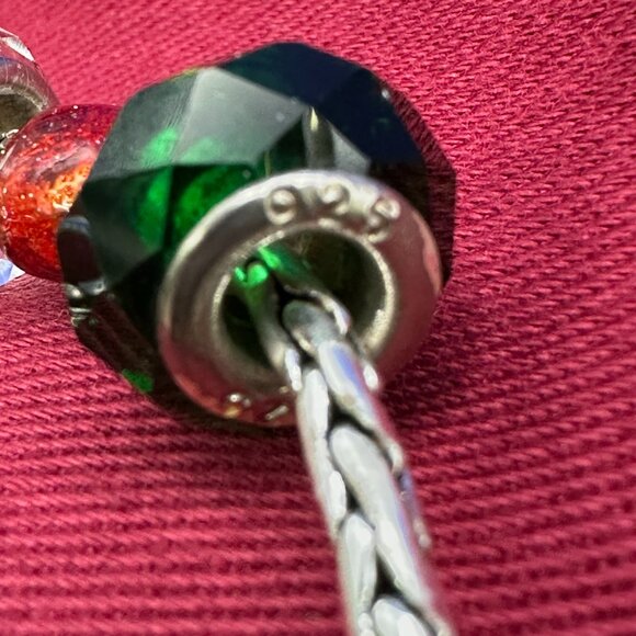 Pandora-Style Christmas Theme Charm Bracelet 14 Beads including 4 .925 Beads - Picture 13 of 15